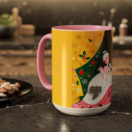 💌🎄 The Christmas Letter Of Holly House Colorful Mug – Whimsical Art Deco Holiday Charm
