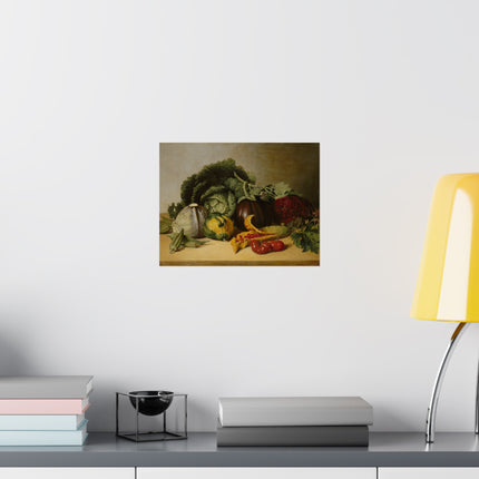 Still Life, Balsam Apple, and Vegetables by James Peale Matte Horizontal Posters