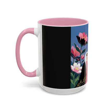 🌹🎄 The Lady Of The Candlelit Rose Tree Colorful Mug – Art Deco Christmas Garden