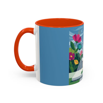 The Lady Of The Secret Garden Colorful Mugs – Art Deco Botanical Elegance