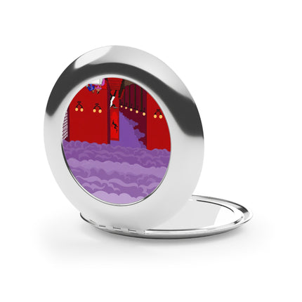 Midnight Toast Compact Mirror – Parisian Romance & Art Deco Charm