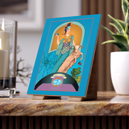 March & Aquamarine Ceramic Tile — Gem Series by Sofia Chiostri