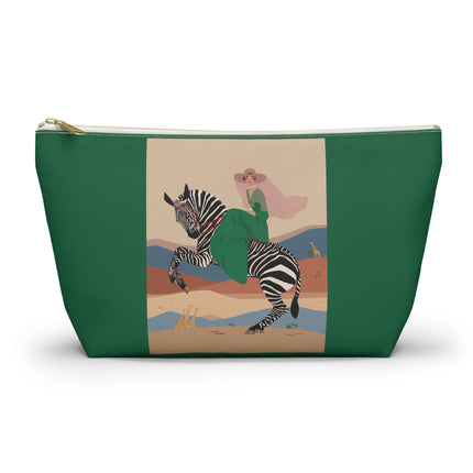 Zebra Rider Cosmetic Bag – Safari Chic & Art Deco Elegance
