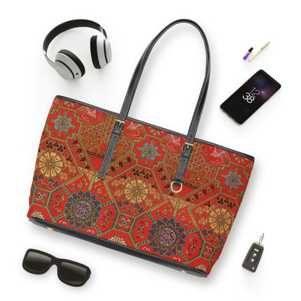 Japanese Fan Pattern by G.A. Audsley PU Leather Shoulder Bag