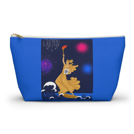 Liberty's Triumph Cosmetic Bag – Art Deco Victory & Golden Grandeur