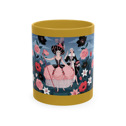 🌹🖤 The Lady Of The Midnight Rose Garden Ceramic Mug – Art Deco Floral Elegance