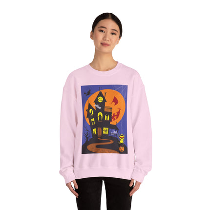 Halloween Night at the Haunted House Unisex Heavy Blend™ Crewneck Sweatshirt