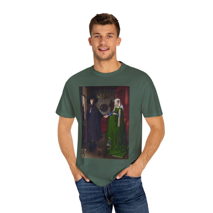 Arnolfini Portrait by Jan Van Eyck Unisex Garment-Dyed T-shirt