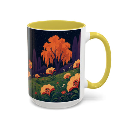🌙🌼 The Moonlit Floral Dancer Colorful Mug – Art Deco Garden Fantasy