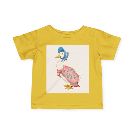 🪿🌸 The Little Pink Garden Goose Infant Fine Jersey Tee – Whimsical Storybook Charm
