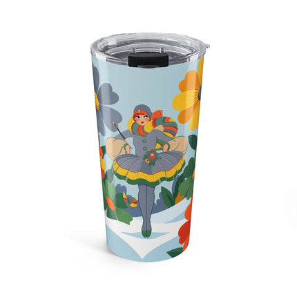🌼❄️ The Winter Flower Dancer Tumbler – Art Deco Floral Whimsy