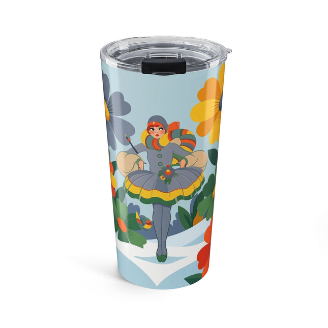 🌼❄️ The Winter Flower Dancer Tumbler – Art Deco Floral Whimsy