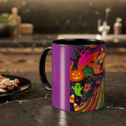 🌈👻 The Rainbow Ghost Masquerade Colorful Mug – Colorful Halloween Charm
