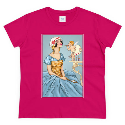 The Enchanting Painter: A Fairy's Artistic Touch Ceramic Women's Midweight Cotton Tee