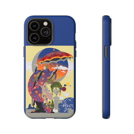 Parasol Sunset Geisha Phone Case – Elegant Twilight Grace