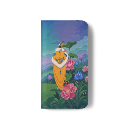 🌸🏔️ The Lady Of The Lotus Valley Flip Case – Art Deco Botanical Reverie