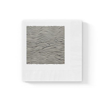 Wave Pattern on White Coined Napkins