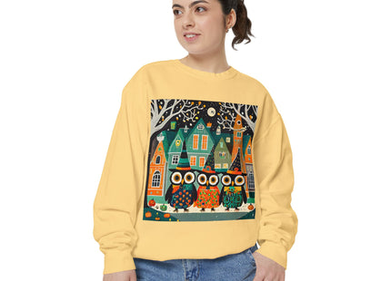 Night of the Trick-or-Treating Owlets Unisex Garment-Dyed Sweatshirt