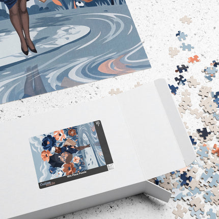 ☂️🌺 The Lady Of The Traveling Garden Puzzle – Art Deco Floral Adventure