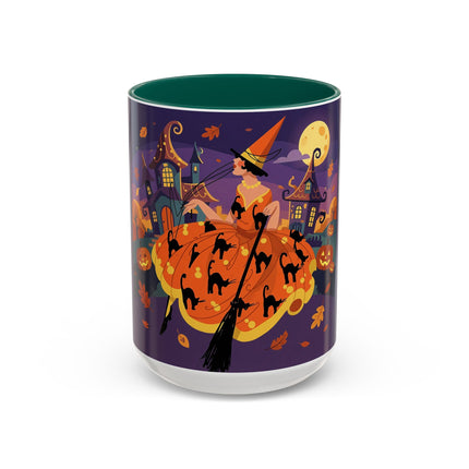 🐈‍⬛🎃 The Black Cat Witch Of Pumpkin Manor Colorful Mug – Whimsical Halloween Charm