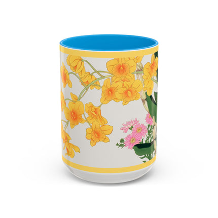 Golden Bow Orchid by Tanigami Kônan Colorful Mugs (11oz, 15oz)