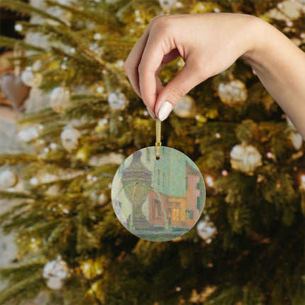 La Fontaine, Saint-Paul De Vence by Henri Le Sidaner Glass Ornament