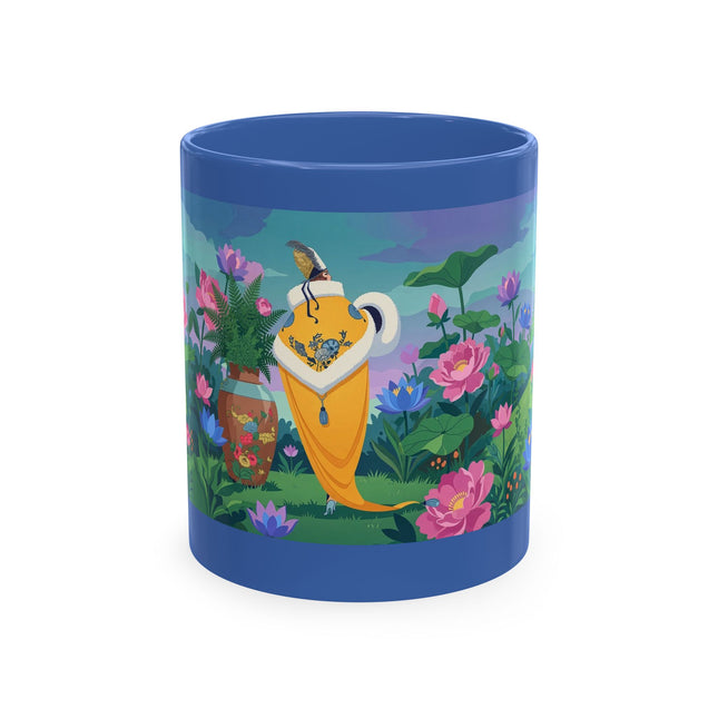 🪷💛 The Lady Of The Golden Lotus Garden Ceramic Mug – Art Deco Floral Elegance