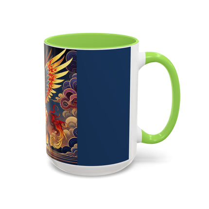Flame-Winged Horse at Sunset Colorful Mugs (11oz, 15oz)