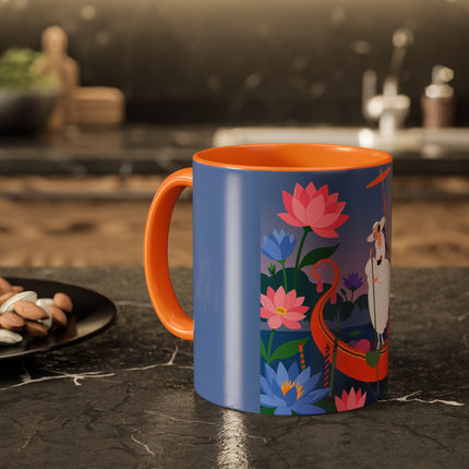 The Lady Of The Lotus Voyage Colorful Mugs – Art Deco Botanical Elegance