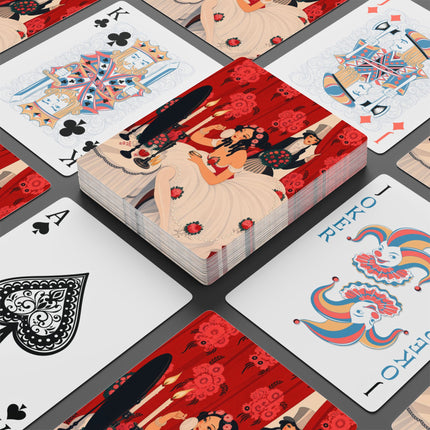 🌹🪞 The Lady Of The Rose Boudoir Playing Cards – Art Deco Floral Glamour