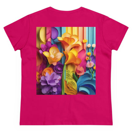 The Graceful Freesia Women's Midweight Cotton Tee