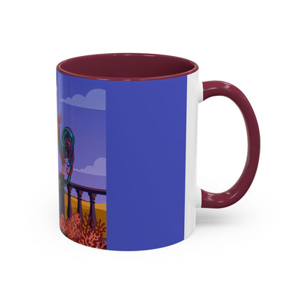The Dawn Serenade Colorful Mug (11oz, 15oz) – Rooster Beauty, Morning Charm & Art Deco Elegance