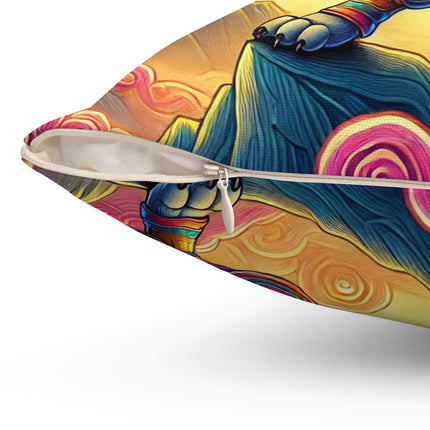 Mountain Wolf Spun Polyester Square Pillow