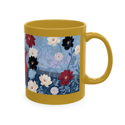 💌🌺 The Lady Of The Scattered Love Letters Ceramic Mug – Art Deco Romantic Elegance