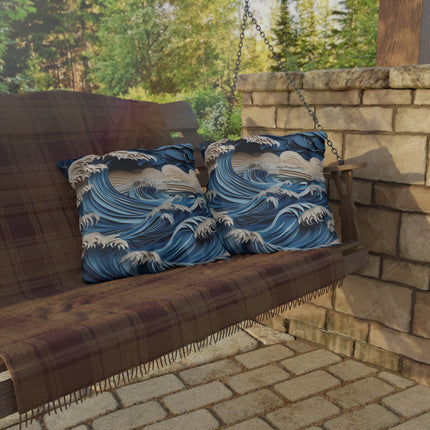 Dramatic Ocean with Crashing Waves Outdoor Pillows