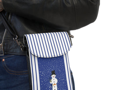 Snowman in Falling Snow Small Cell Phone Wallet