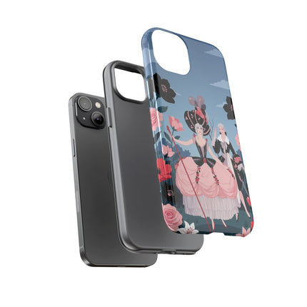 🌹🎭 The Rose Masquerade Promenade Phone Case – Art Deco Floral Elegance