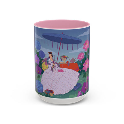 The Lady Of The Garden Tea Party Colorful Mugs – Art Deco Floral Elegance
