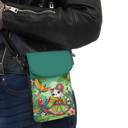 Parrot Dance of the Geisha Kitten Small Cell Phone Wallet