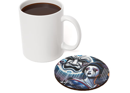 Geisha’s Black Ink Tears Cork Back Coaster
