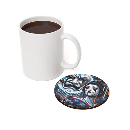 Geisha’s Black Ink Tears Cork Back Coaster