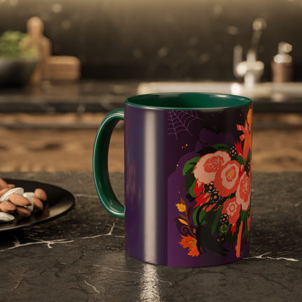🌹🎃 The Lady Of The Haunted Rose Garden Colorful Mug – Romantic Halloween Charm