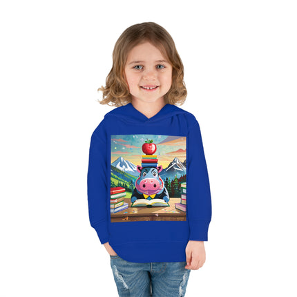 Hippos Hit the Books Toddler Pullover Fleece Hoodie