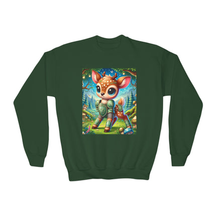 Fawn Defender Youth Crewneck Sweatshirt – Woodland Courage & Gentle Strength