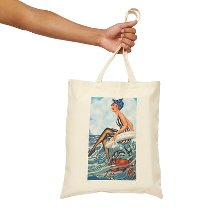 Playful Waves and Fashion Follies Cotton Canvas Tote Bag