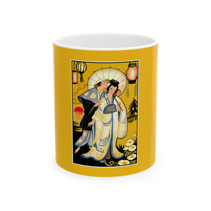 Golden Embrace Ceramic Mug 11oz