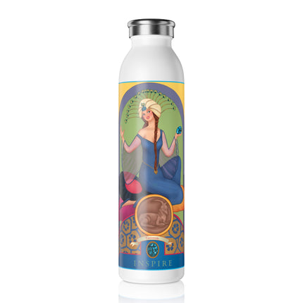 December & Tanzanite (from the Gem Series) by Sofia Chiostri Slim Water Bottle