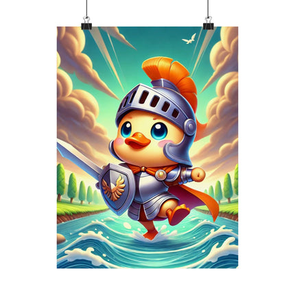 🦆⚔️ Valiant Duck Matte Vertical Poster – Courage, Adventure & Heroic Charm