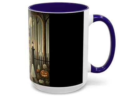Ghostly Welcome – A Halloween Night Colorful Mugs (11oz, 15oz)