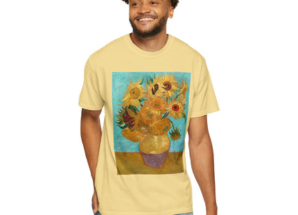 Vase with Twelve Sunflowers by Vincent van Gogh Unisex Garment-Dyed T-shirt